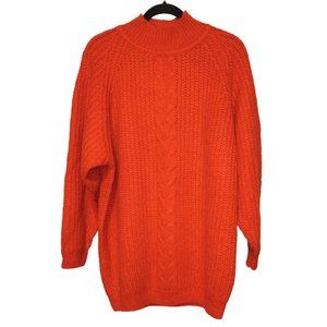 Vintage Sostanza Sweater Womens Size M Pumpkin Orange Pullover NOS Oversized 80s